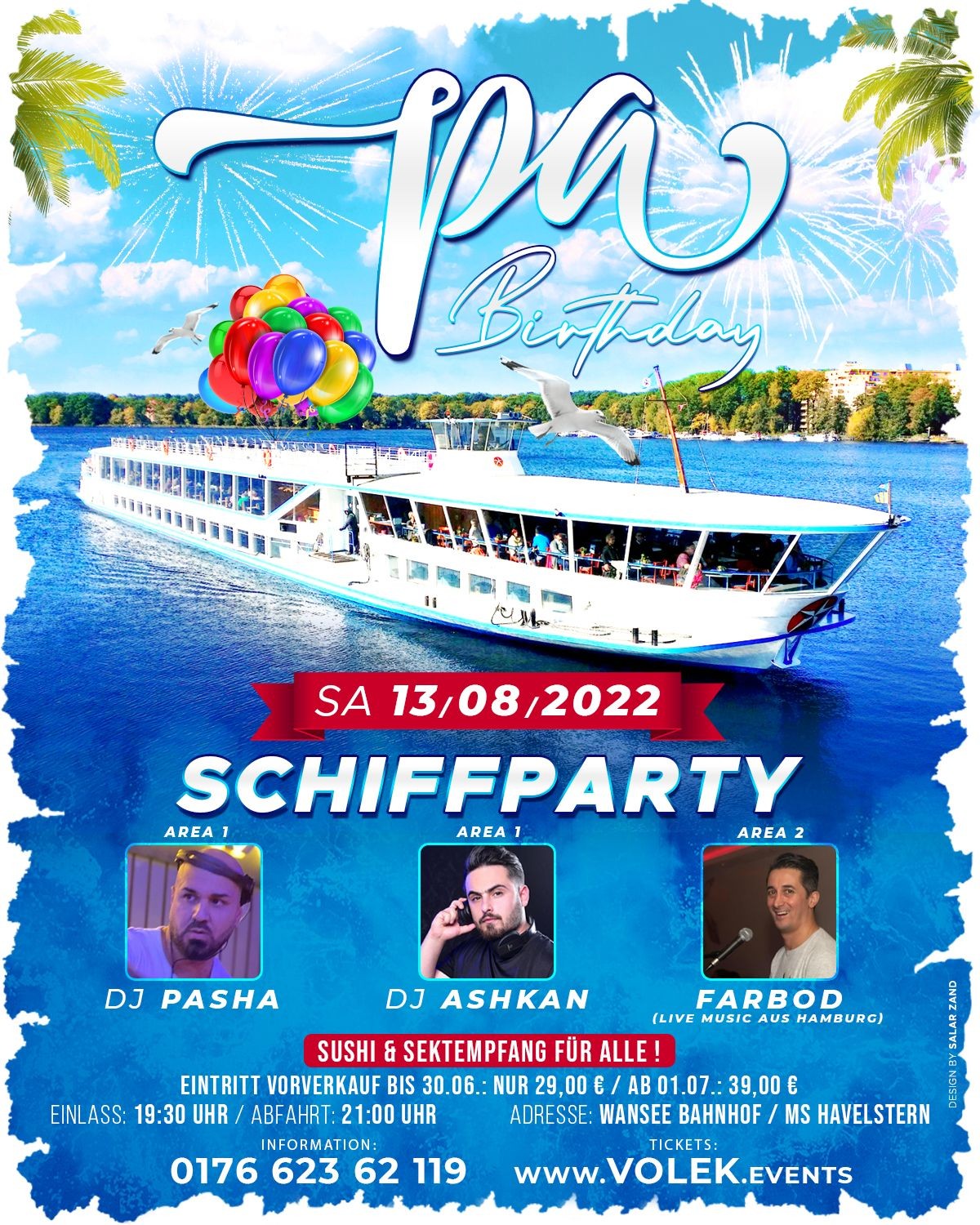 Pasha Entertainment Birthday Schiffparty